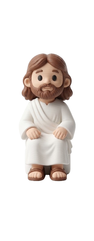 Miniatura de Jesus Cristo impressa em 3D em PLA branco pla